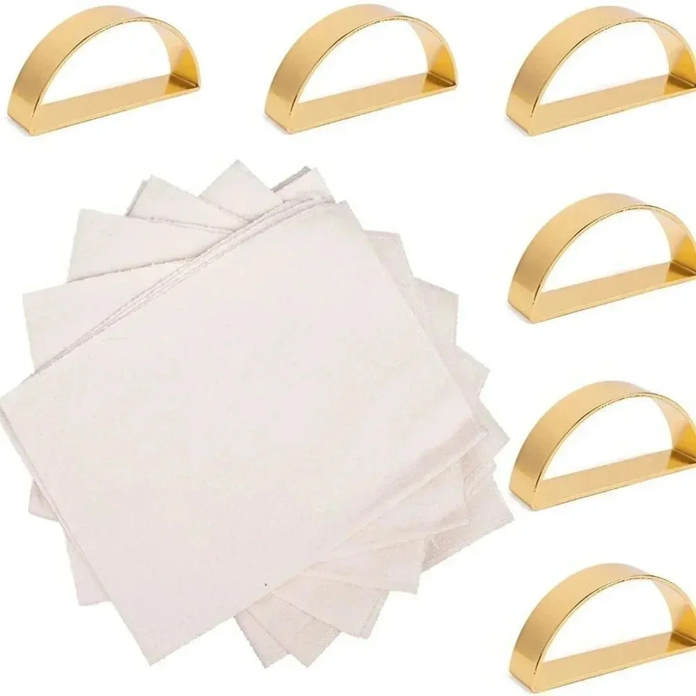 GOLD NAPKIN RINGS 12 PCS - Picture 3 of 3